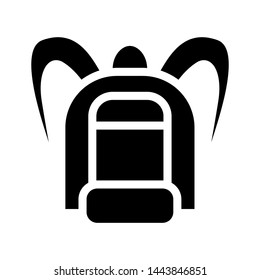 Backpack icon vector, template school business student, emblem isolated illustration, outline solid background white