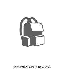 Backpack icon vector in trendy flat style isolated on white background