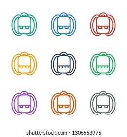 backpack icon white background. Editable outline backpack icon from education. Trendy backpack icon for web and mobile.