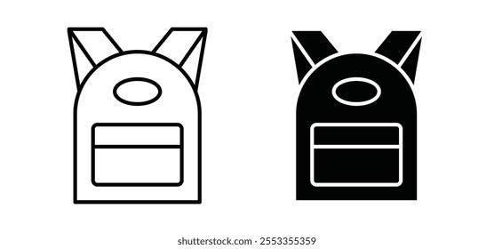 Iconos de la mochila en estilo relleno y delineado negro