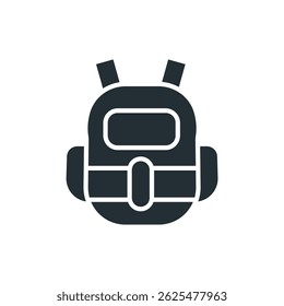 backpack icons isolated on White Background. Flat style design