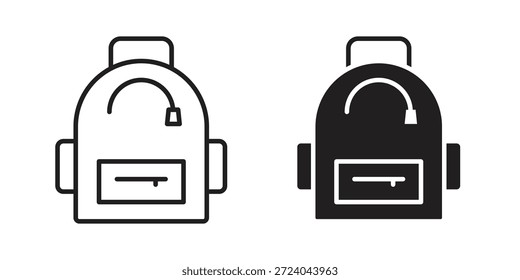 Diseño de logotipo de iconos de mochila, iconos de pictograma