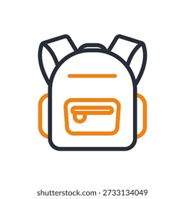 ícones de mochila design minimalista de estilo plano, mochila ilustração Vetor no fundo branco