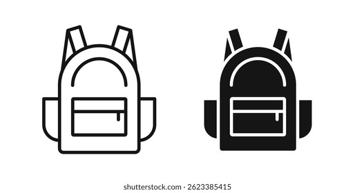 Backpack icons on white background for web