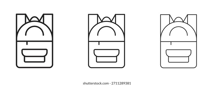 Iconos de la mochila. Colección de ícono de Vector perfecto de píxeles