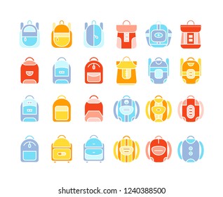 backpack icons set
