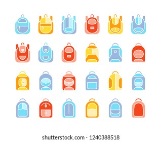 backpack icons set