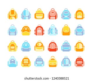 backpack icons set