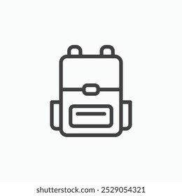 Ícones de mochila definidos. ilustração preenchida e de linha