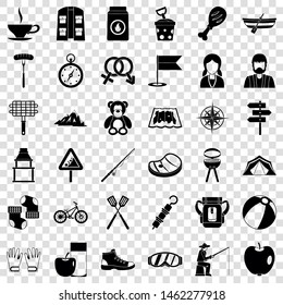 Backpack icons set. Simple style of 36 backpack vector icons for web for any design