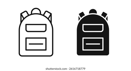 Backpack icons set for website design