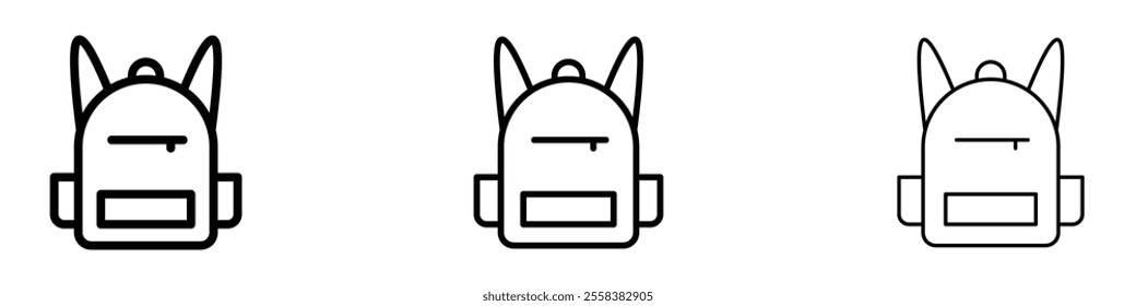 Backpack icons in tree different stroke sizes