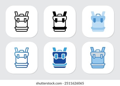 Iconos de la mochila con varios estilos de diseño