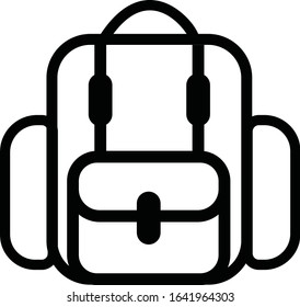 Icono de mochila,símbolo en fondo blanco