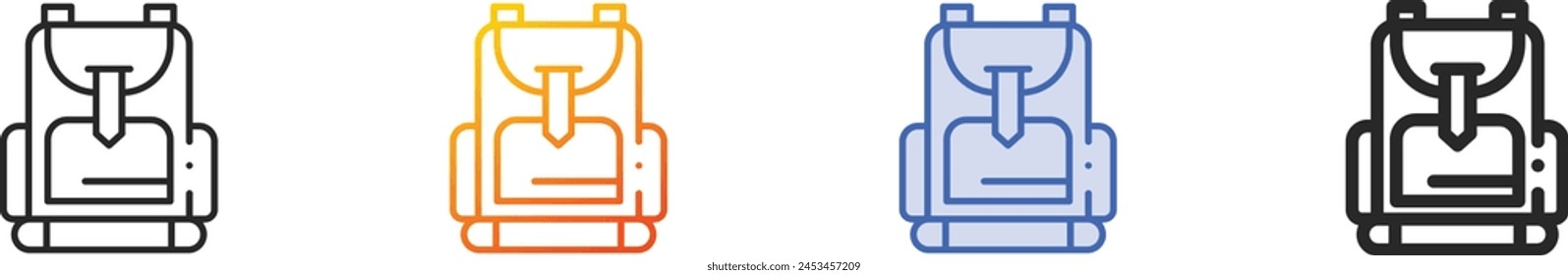 backpack icon.Thin Linear, Gradient, Blue Stroke and bold Style Design Isolated On White Background