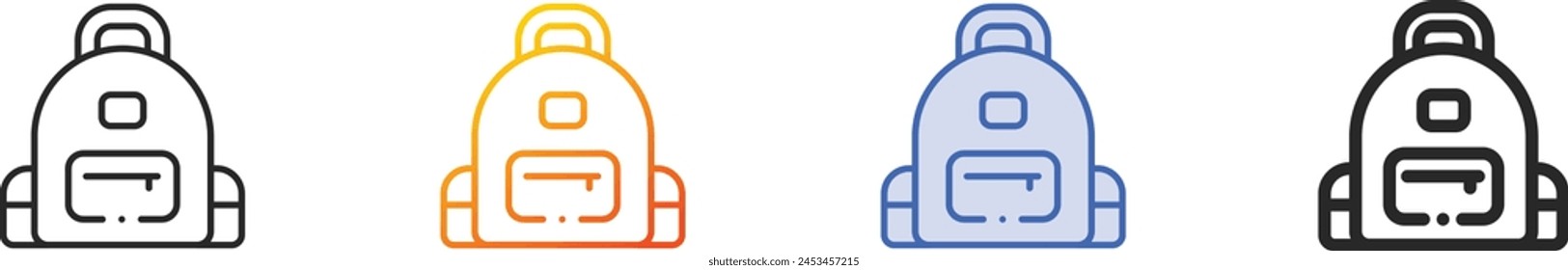 backpack icon.Thin Linear, Gradient, Blue Stroke and bold Style Design Isolated On White Background