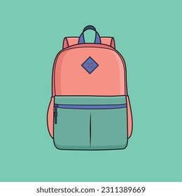 Rucksack-Illustrationsdesign, Schulrucksack einzeln