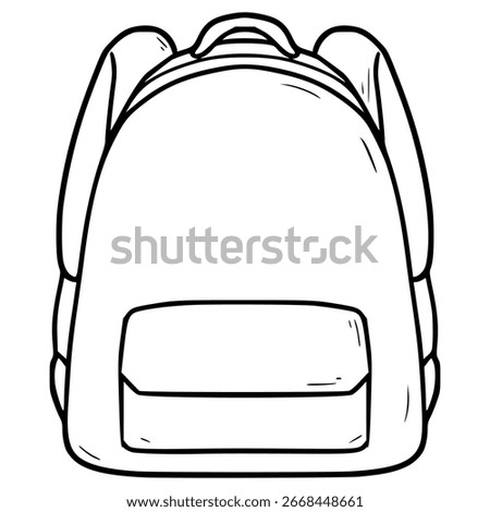 backpack illustration hand drawn outline vector
