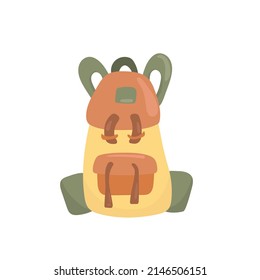 Backpack illustration isolated on white background. Backpack for hiking, hiking and travel.
