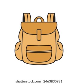 A backpack illustration on white background. line drawing vector clip art. 
