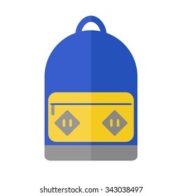 Backpack isolated icon on white background. Travel backpack. School backpack. Sport backpack. Flat style vector illustration. 