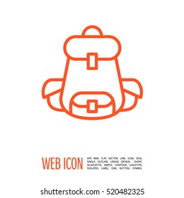 backpack isolated minimal icon. bag graph line vector icon for websites and mobile minimalistic flat design.