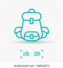 backpack isolated minimal icon. bag graph line vector icon for websites and mobile minimalistic flat design.