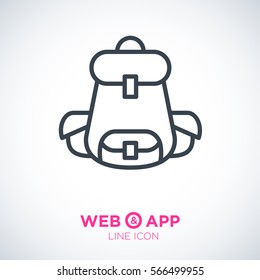 backpack isolated minimal icon. bag graph line vector icon for websites and mobile minimalistic flat design.