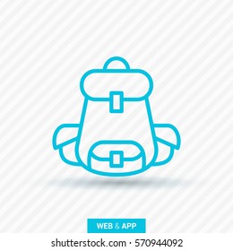 backpack isolated minimal icon. bag graph line vector icon for websites and mobile minimalistic flat design.