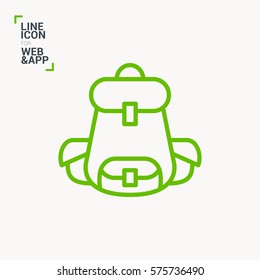 backpack isolated minimal icon. bag graph line vector icon for websites and mobile minimalistic flat design.