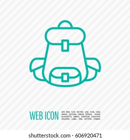 backpack isolated minimal icon. bag graph line vector icon for websites and mobile minimalistic flat design.