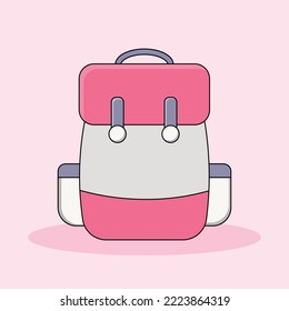 a backpack isolated on soft pink background