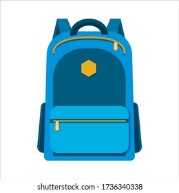Backpack isolated on a white background. Flat. Vector illustration