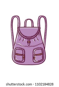 backpack isolated on white, hand-drawn