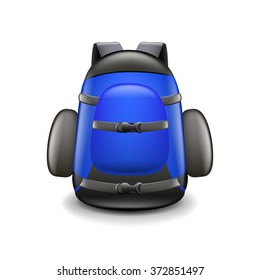 Backpack isolated on white photo-realistic vector illustration