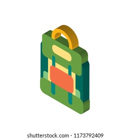Backpack isometric left top view 3D icon