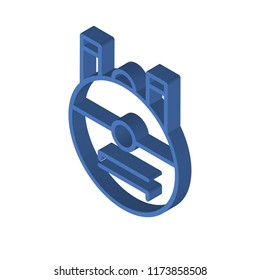 Backpack isometric left top view 3D icon