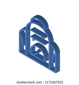 Backpack isometric left top view 3D icon