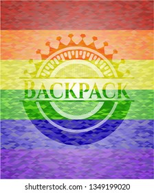 Backpack lgbt colors emblem 
