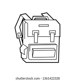 backpack line art icon