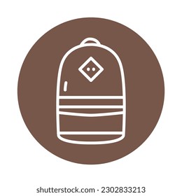 Backpack line color icon. Isolated vector element. Outline pictogram for web page, mobile app, promo