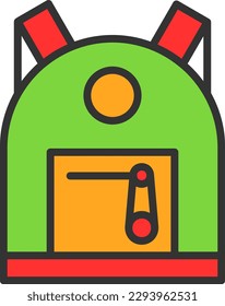 Backpack Line Filled Vector Icon Design