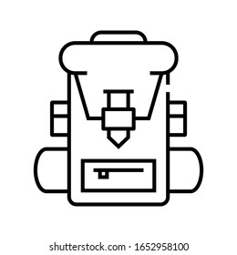 Backpack line icon, concept sign, outline vector illustration, linear symbol.