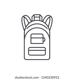 Backpack line icon concept. Backpack vector linear illustration, sign, symbol