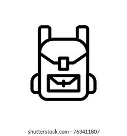 Backpack line icon. High quality black outline logo for web site design and mobile apps. Vector illustration on a white background.