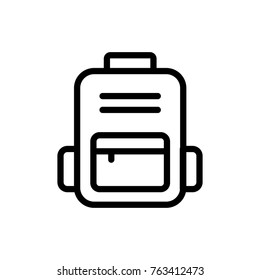 Backpack line icon. High quality black outline logo for web site design and mobile apps. Vector illustration on a white background.