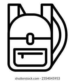 Backpack line icon, hiking equipment concept, rucksack sign on white background, Backpack icon in outline style mobile concept web design. Vector graphics.