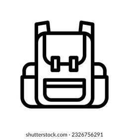 backpack line icon illustration vector graphic. Simple element illustration vector graphic, suitable for app, websites, and presentations isolated on white background