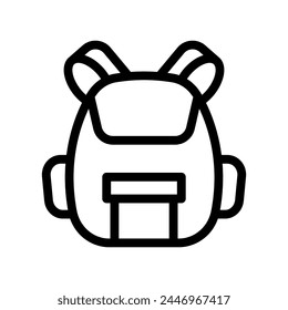 backpack line icon illustration vector graphic. Simple element illustration vector graphic, suitable for app, websites, and presentations isolated on white background