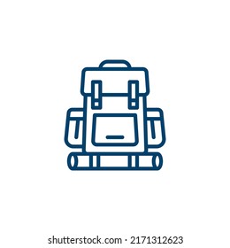 Backpack line icon. linear style sign for mobile concept and web design. Outline vector icon. Symbol, logo illustration. Vector graphic